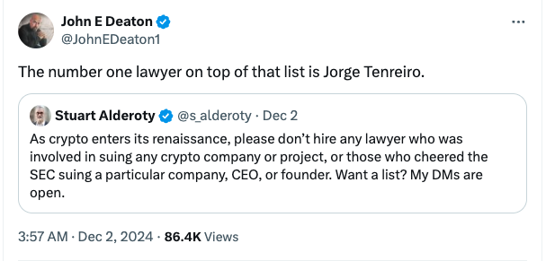 SEC’s top crypto cop Tenreiro to now head agency’s litigation